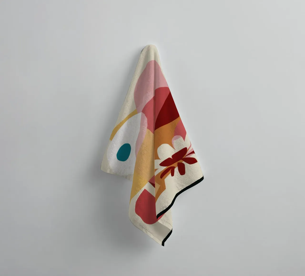 Overlapping Forms Composition towel by Snow Mist