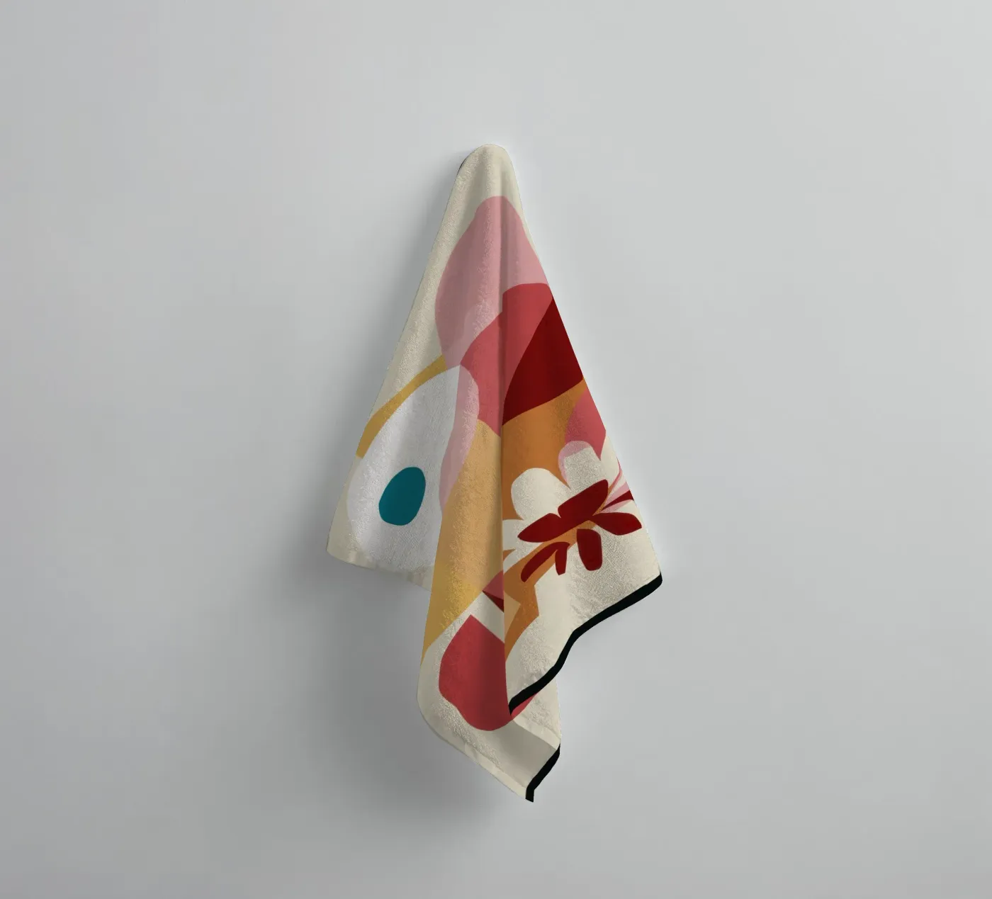 Overlappende vormen Samenstelling badhanddoek van Snow Mist