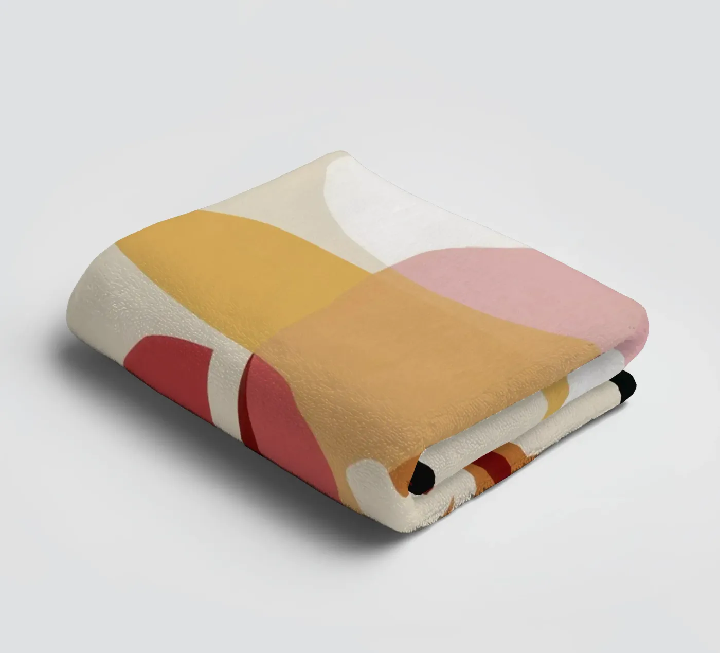 Overlappende vormen Samenstelling badhanddoek van Snow Mist