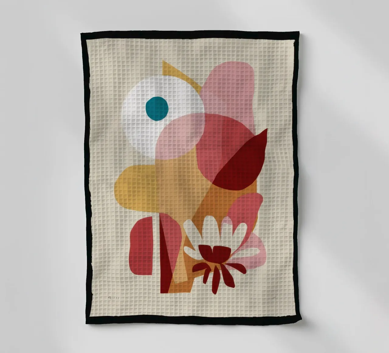 Overlapping Forms Composition tea towel by Snow Mist