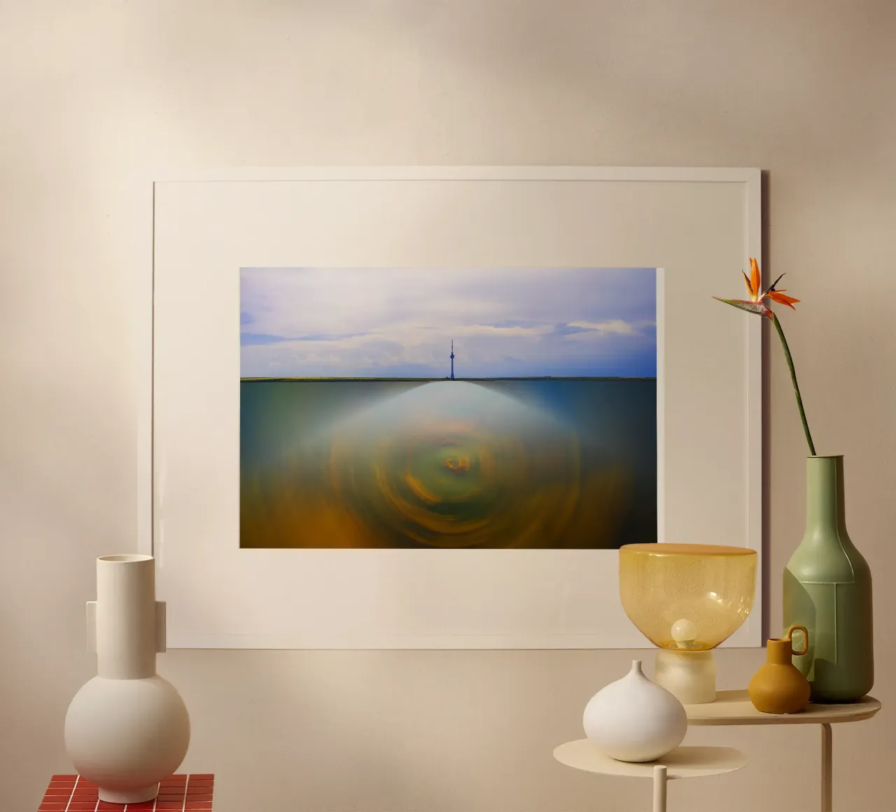 Beneath It All Magic Happens – Abstract Nature Reflection Ar poster with wooden frame by jay