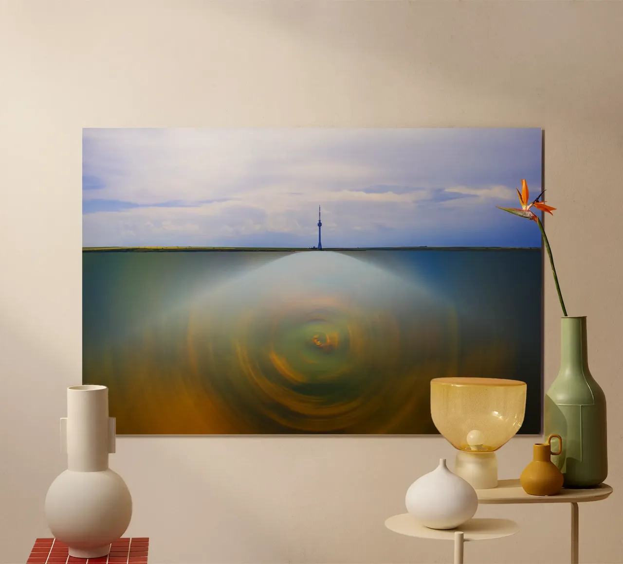 Beneath It All Magic Happens – Abstract Nature Reflection Ar poster with wooden frame by jay