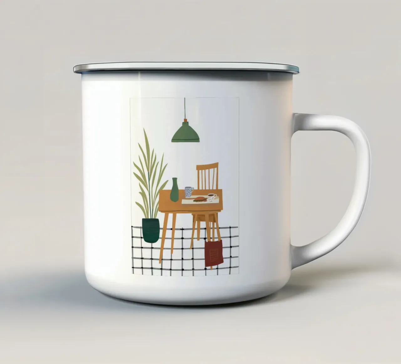 Tranquil Desk Scene tazza in smalto da Snow Mist