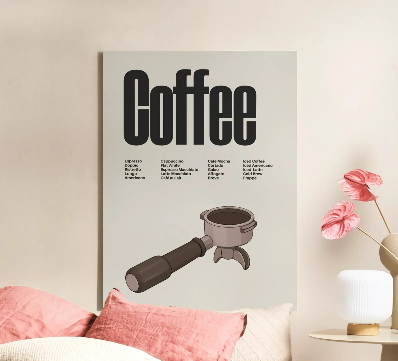 Coffee Variations I tela con Cornice a cassetta da Diesdas Ananas Design