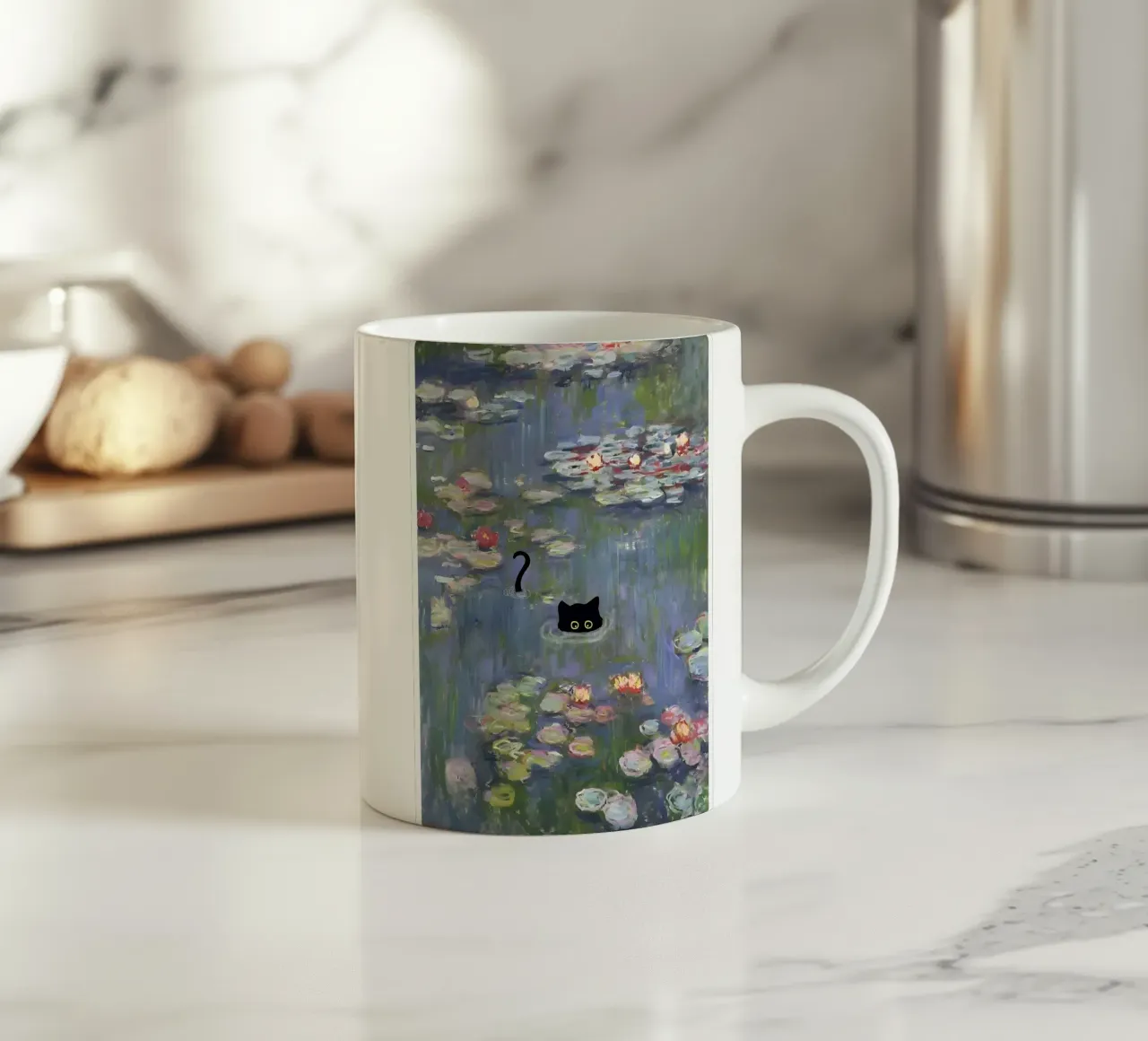 Gatto Monet Ninfea tazza in ceramica da clay bobby