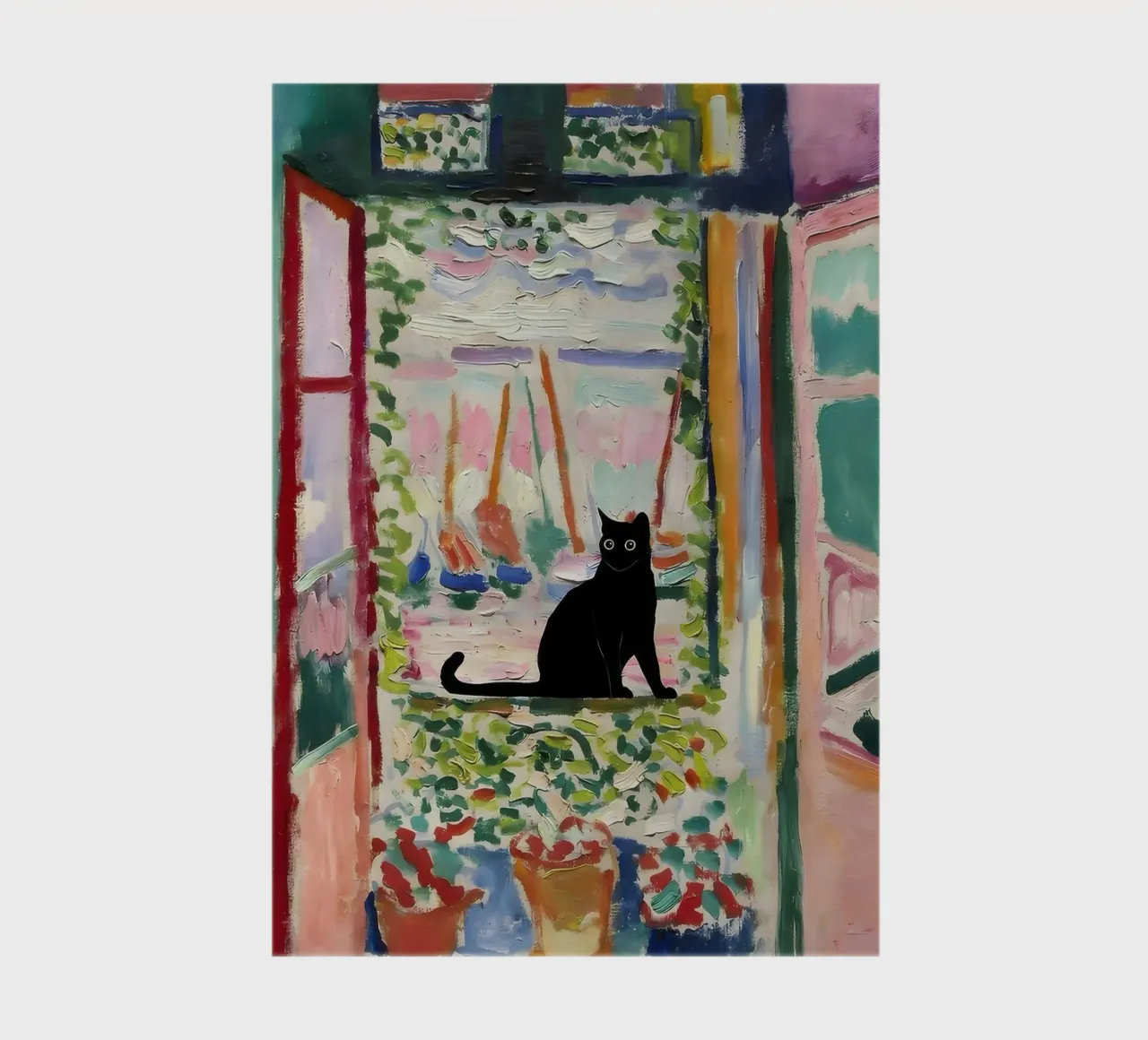 Cat Print Matisse Open Window notebook by clay bobby