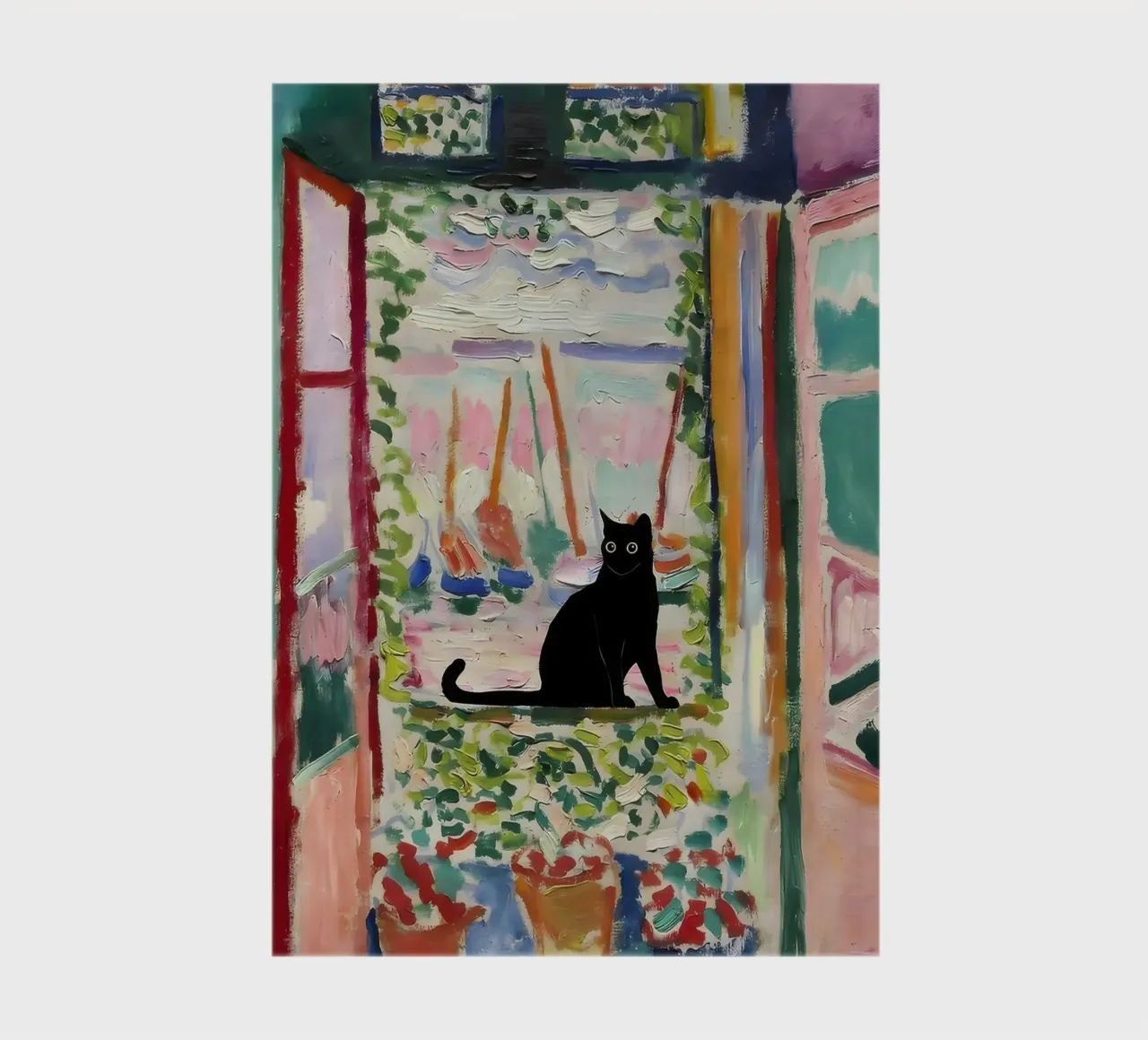 Cat Print Matisse Open Window notebook by clay bobby