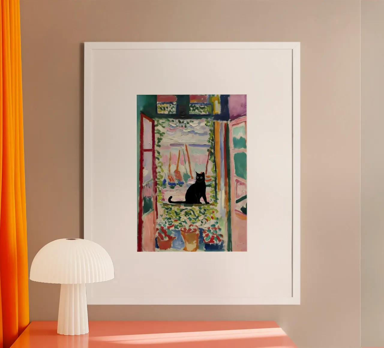 Cat Print Matisse Fenêtre ouverte poster de clay bobby