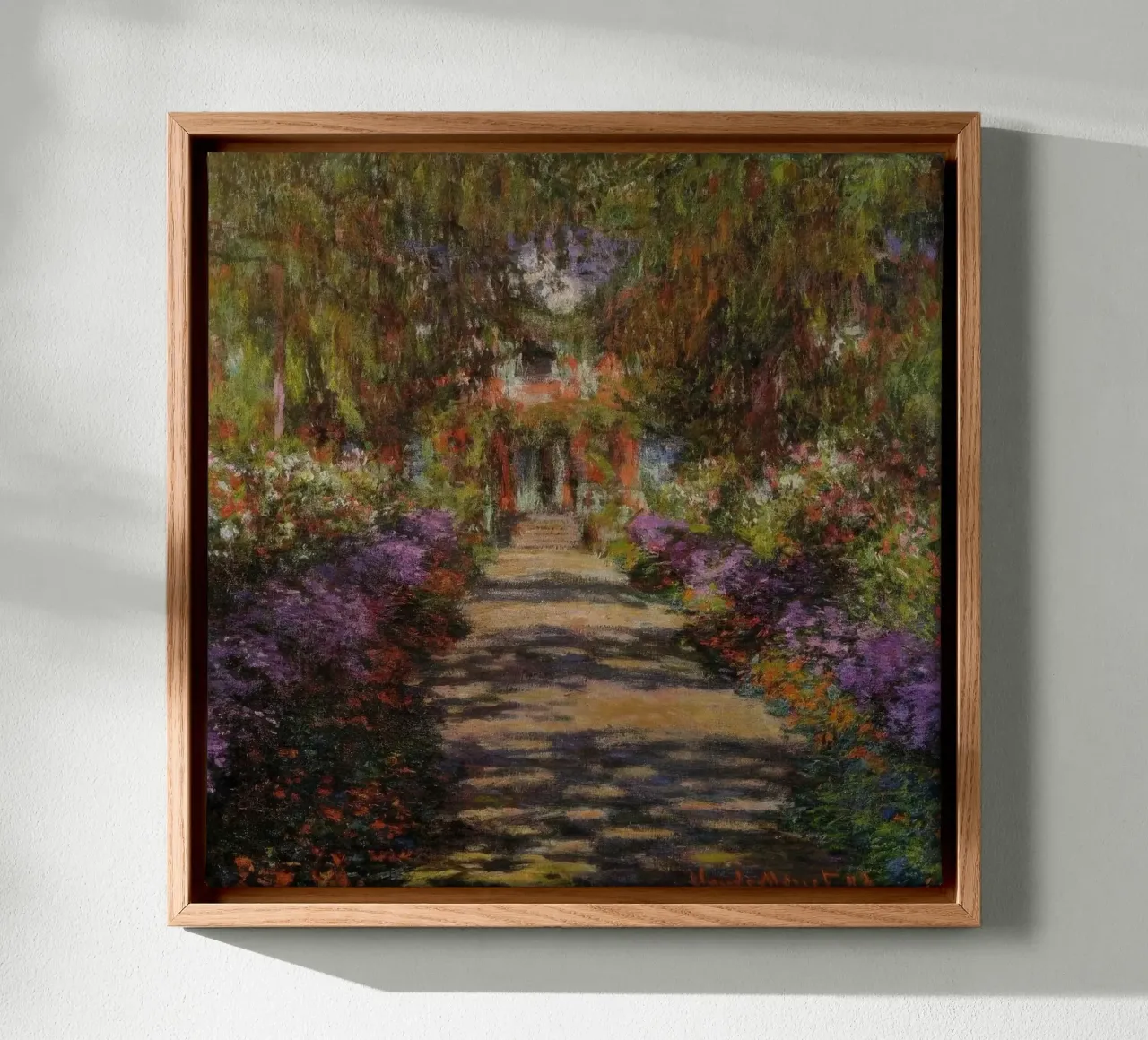Claude Monet Pad in Monet's tuin in Giverny canvas met Baklijst van clay bobby