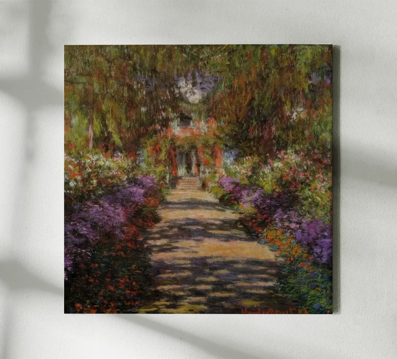 Claude Monet Pad in Monet's tuin in Giverny canvas met Baklijst van clay bobby