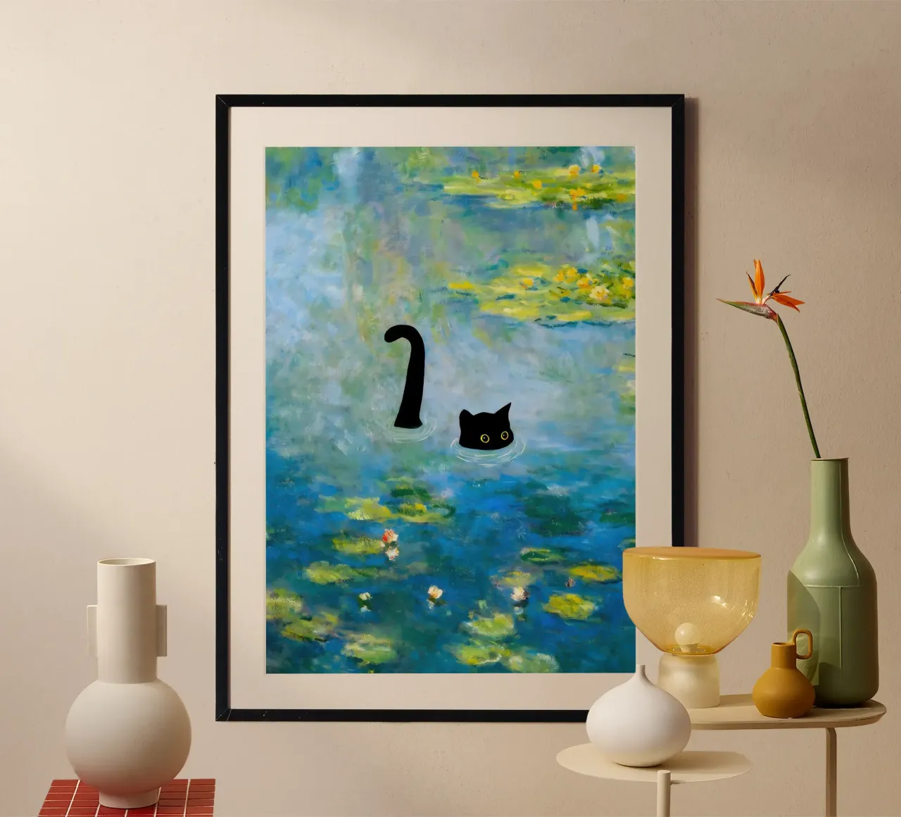 Claude Monet, Gatto tra le ninfee, 1906 poster da clay bobby