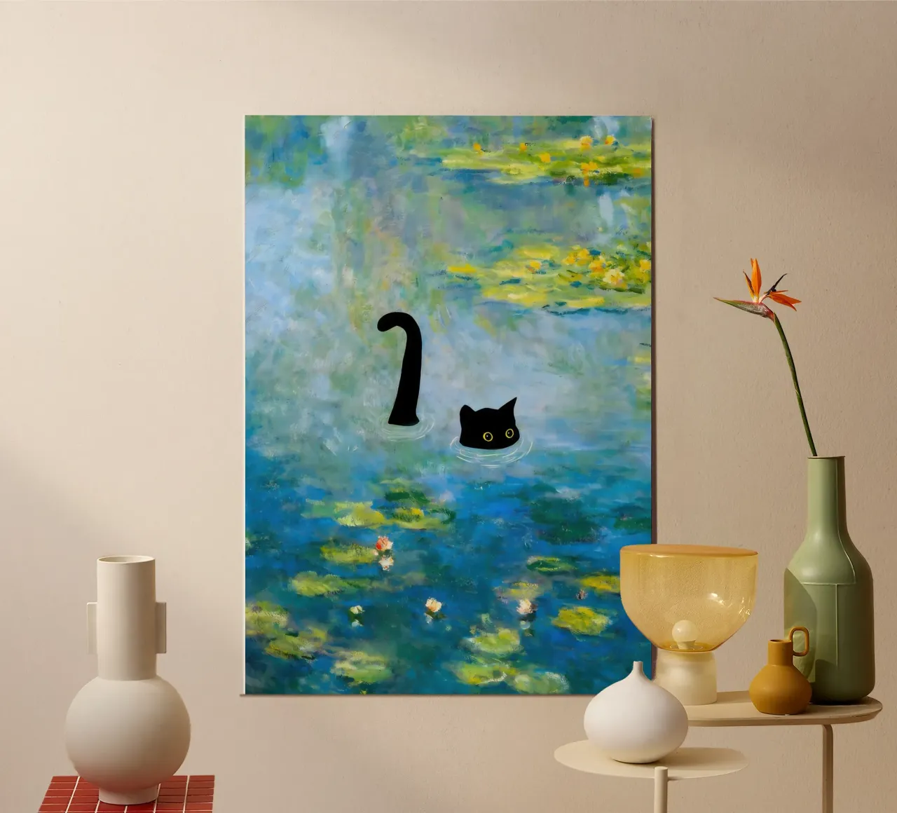 Claude Monet, Gatto tra le ninfee, 1906 poster da clay bobby