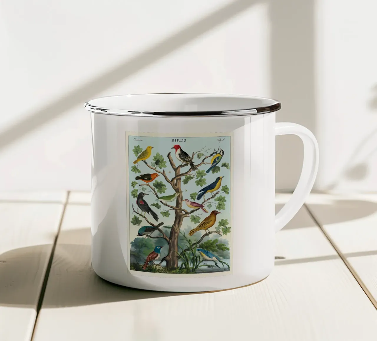 uccelli tazza in smalto da Graham Robertson