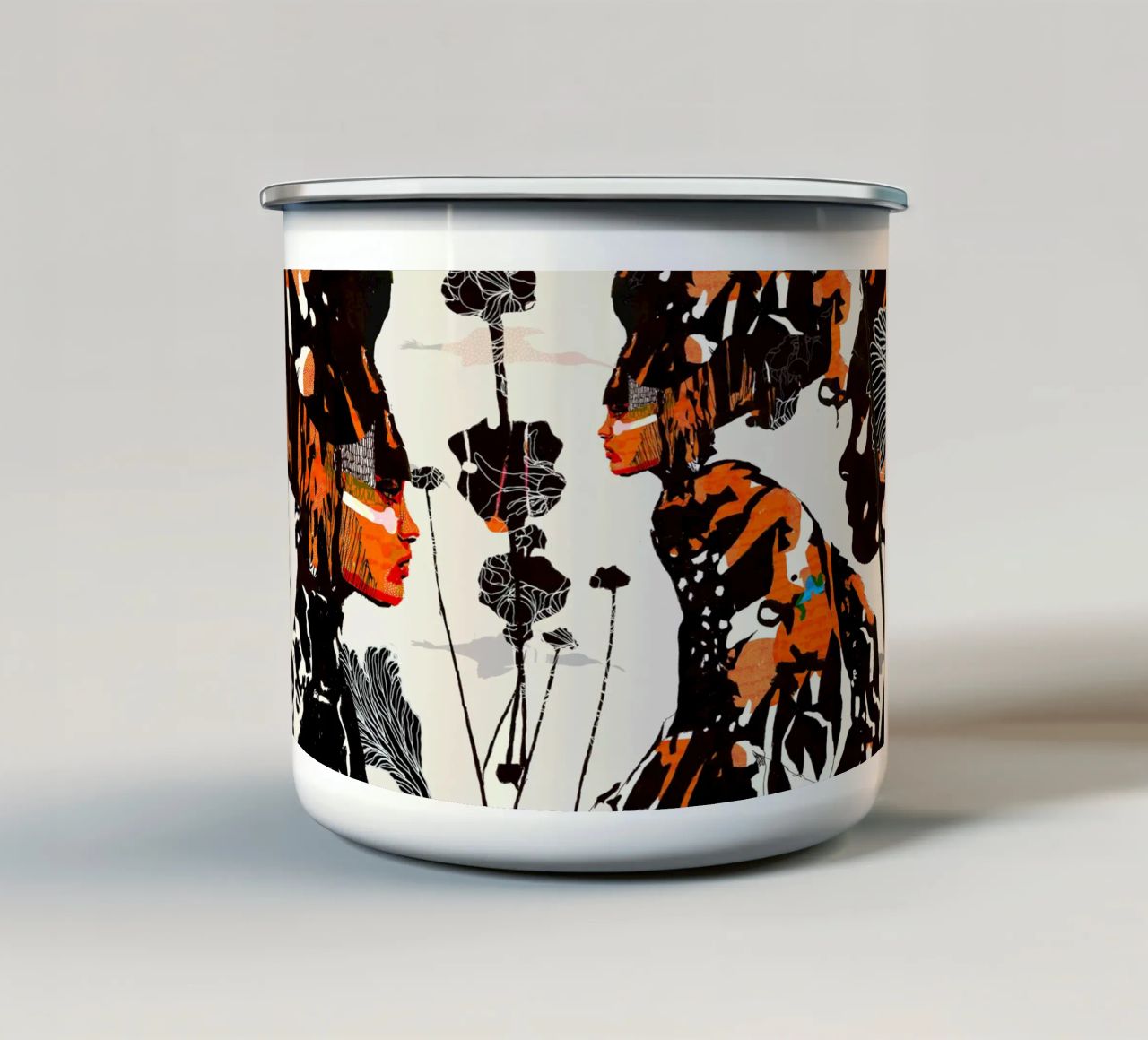 flamingo eclipse tazza in smalto da Giulio Iurissevich