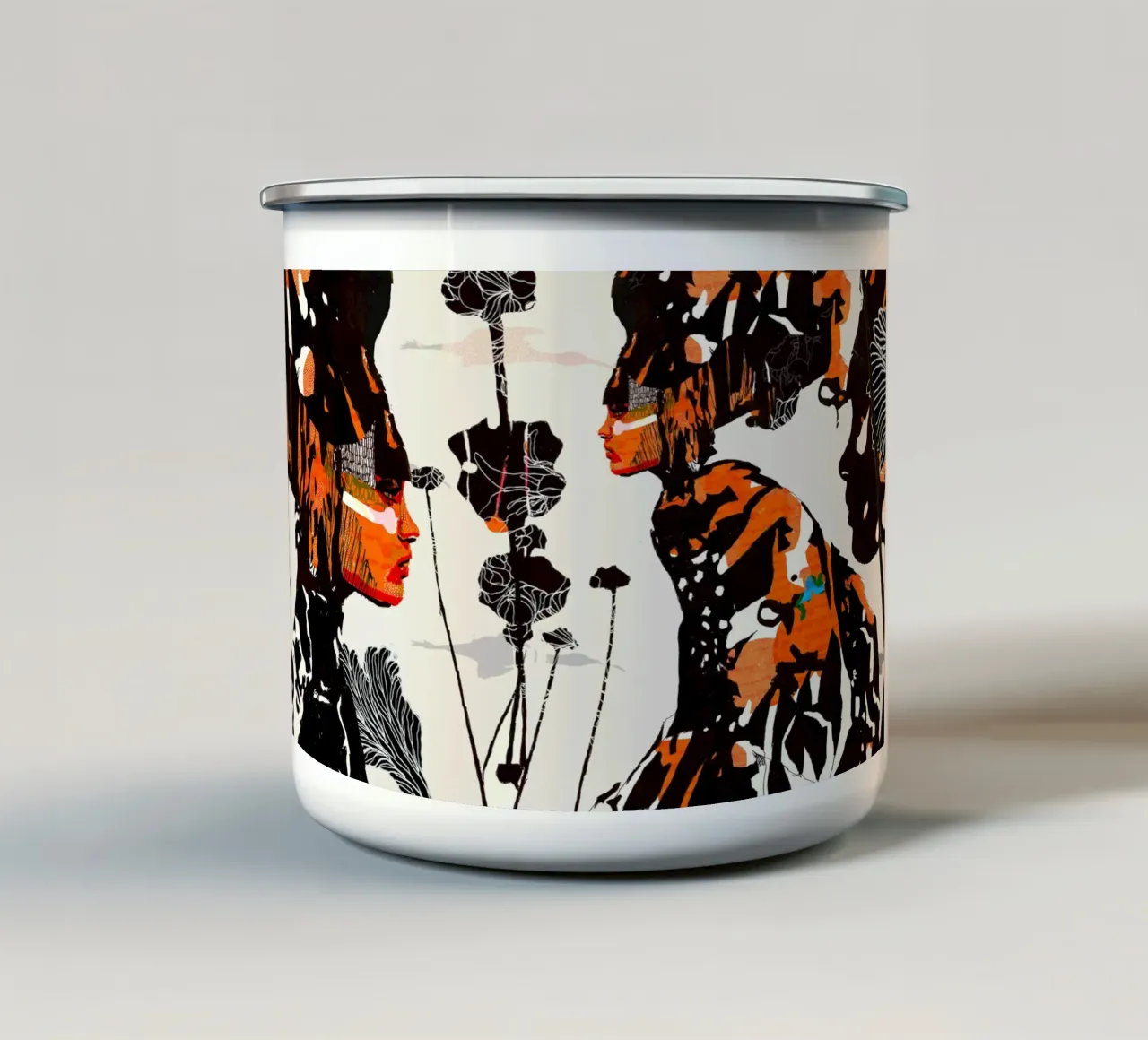 flamingo eclipse enamel mug by Giulio Iurissevich