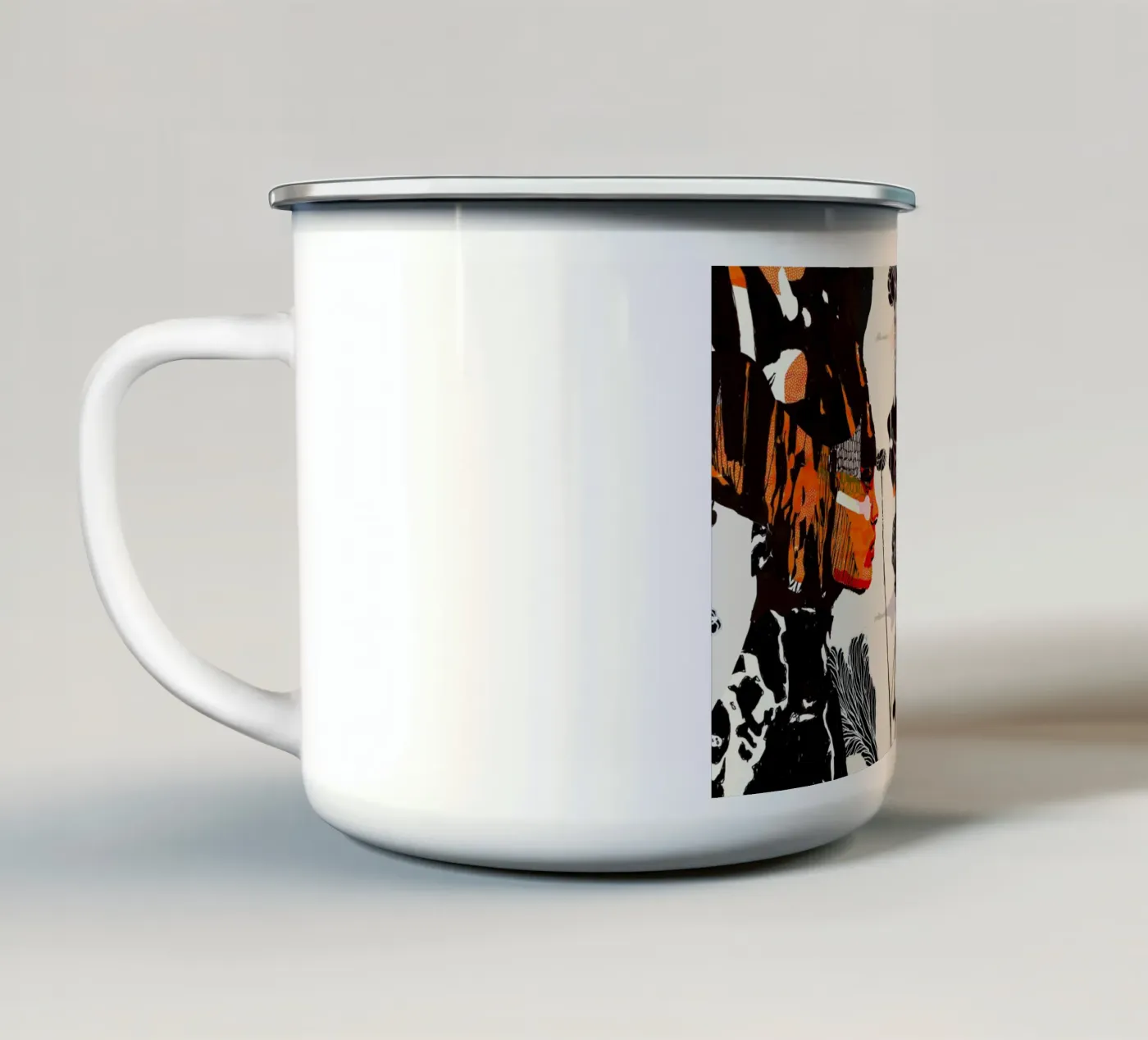 flamingo eclipse enamel mug by Giulio Iurissevich