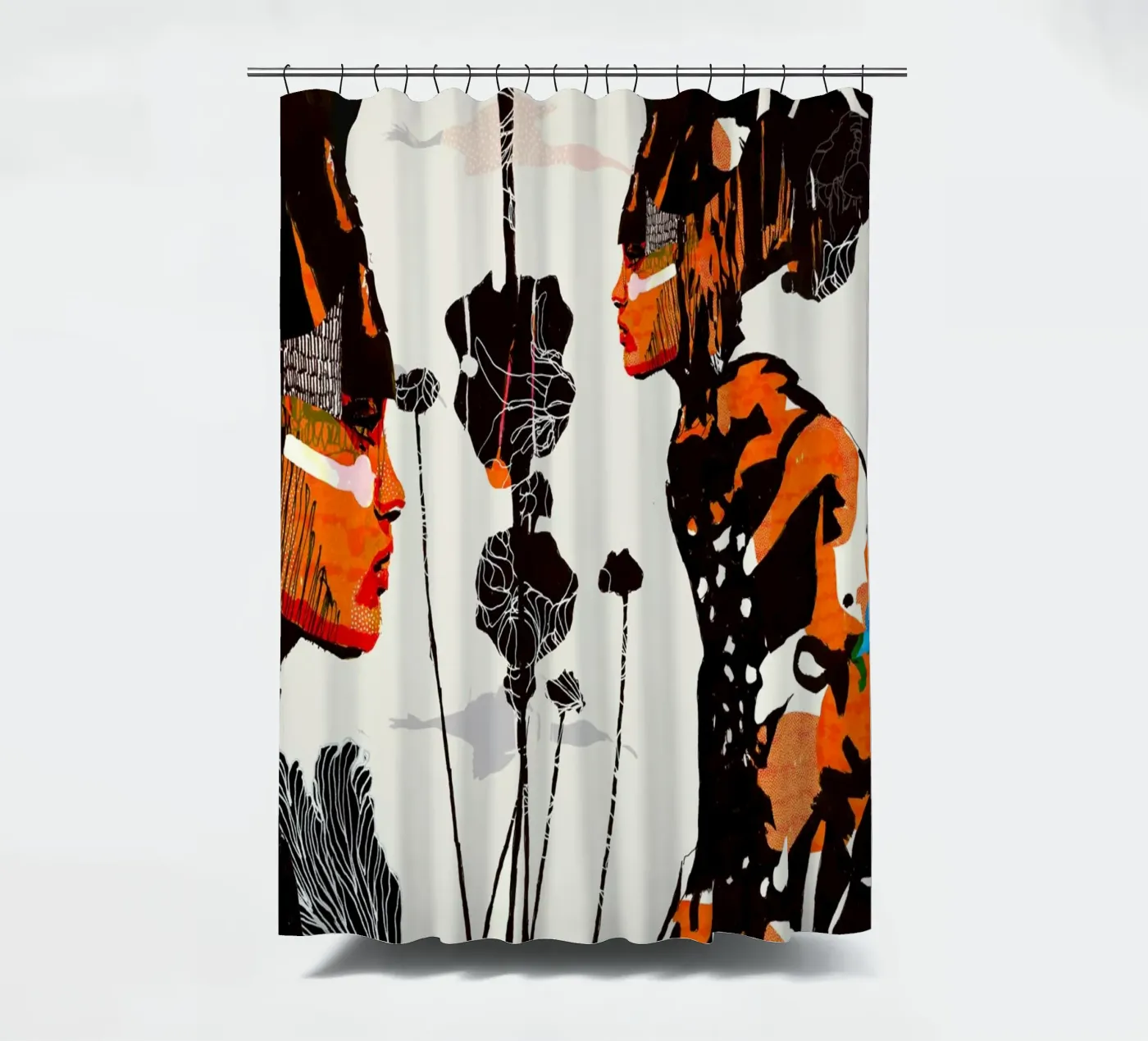 flamingo eclipse Duschvorhang von Giulio Iurissevich