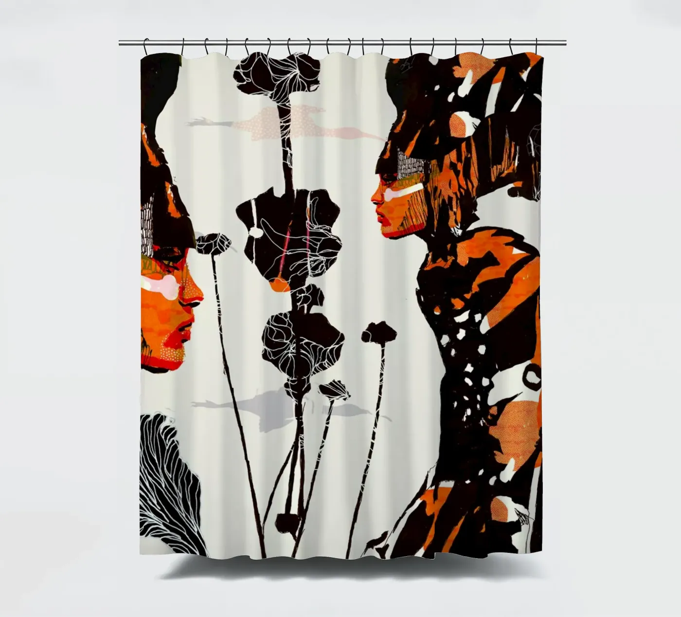 flamingo eclipse Duschvorhang von Giulio Iurissevich