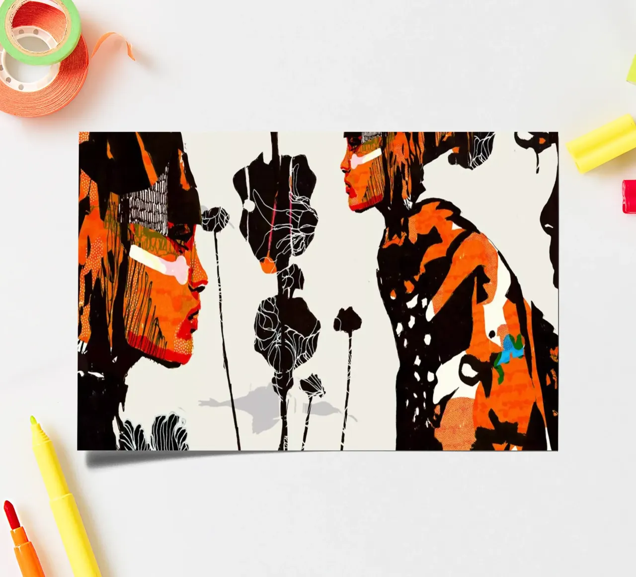 flamingo eclipse stickervel van Giulio Iurissevich