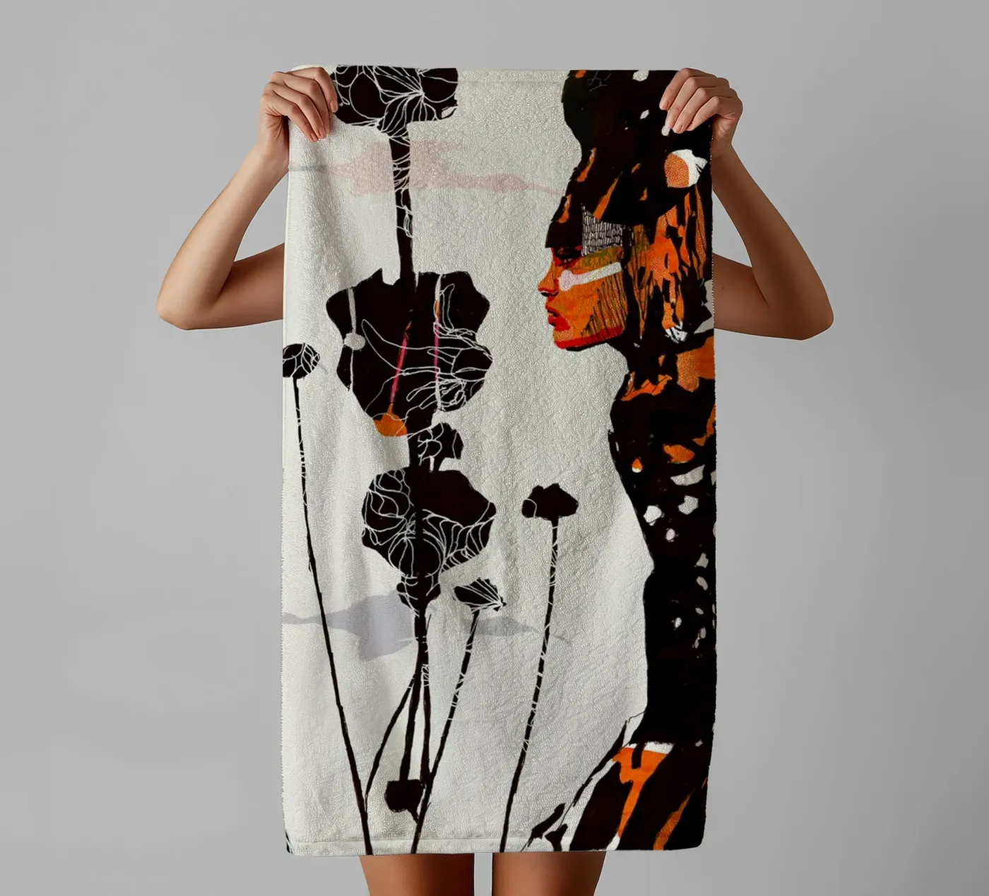 flamingo eclipse badhanddoek van Giulio Iurissevich