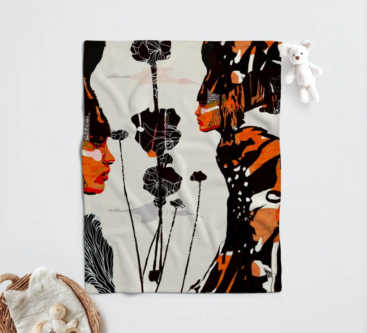 flamingo eclipse fleecedeken van Giulio Iurissevich