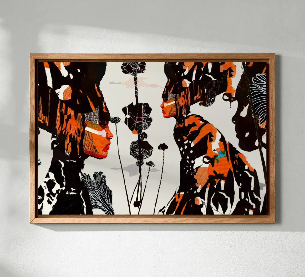 flamingo eclipse canvas met Baklijst van Giulio Iurissevich