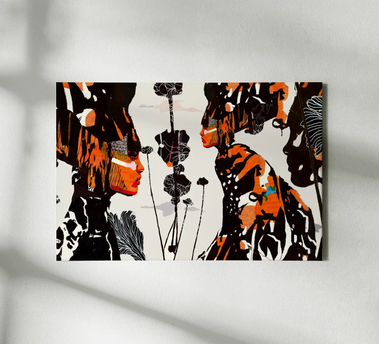 flamingo eclipse canvas met Baklijst van Giulio Iurissevich