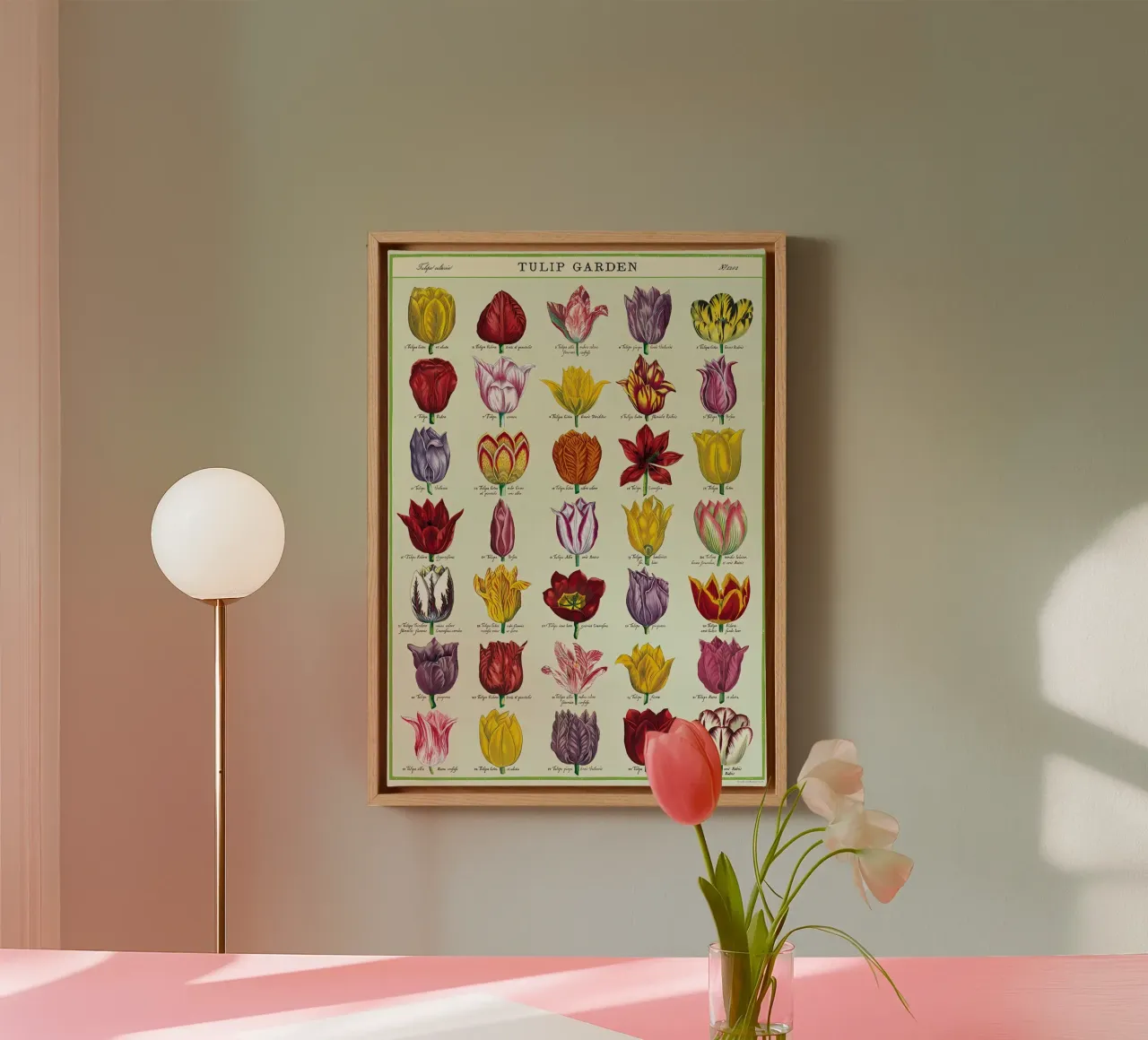 tulip garden canvas met Baklijst van Graham Robertson