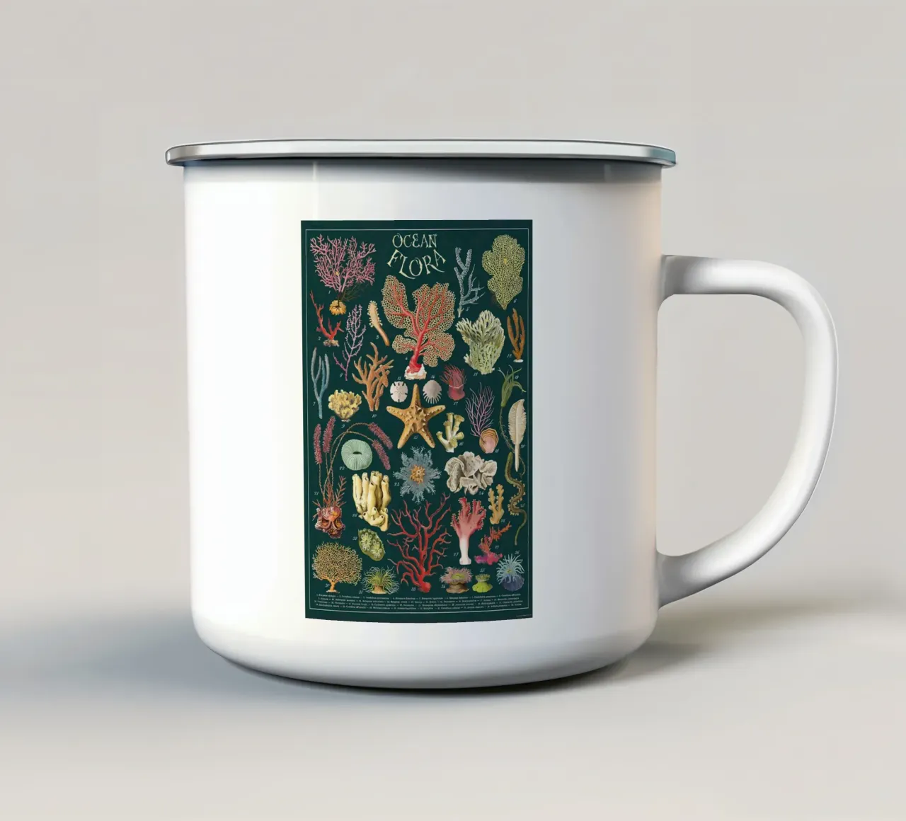 flora oceanica tazza in smalto da Graham Robertson