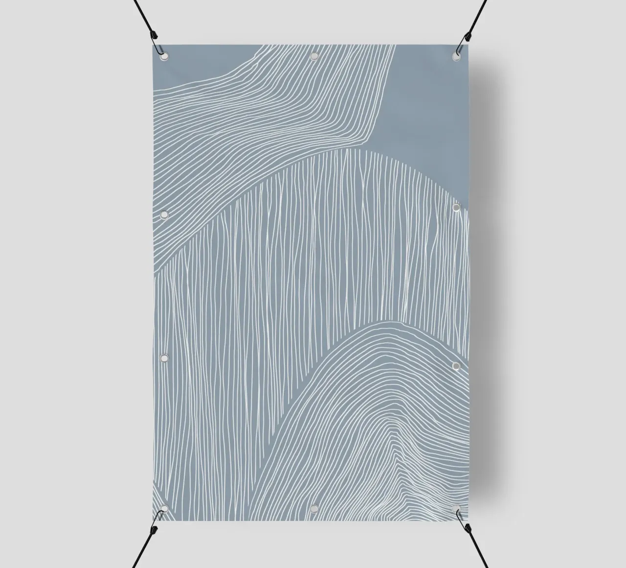 Arte astratta a linee ondulate telo in pvc da Melloi Art Print