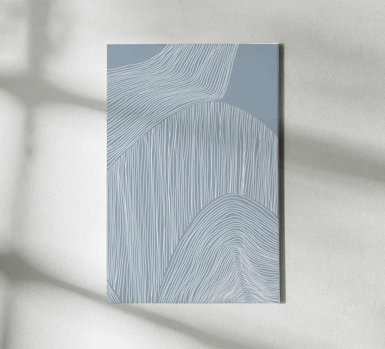Arte astratta a linee ondulate tela con Cornice a cassetta da Melloi Art Print