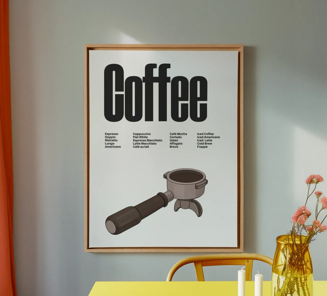 Coffee Variations II tela con Cornice a cassetta da Diesdas Ananas Design