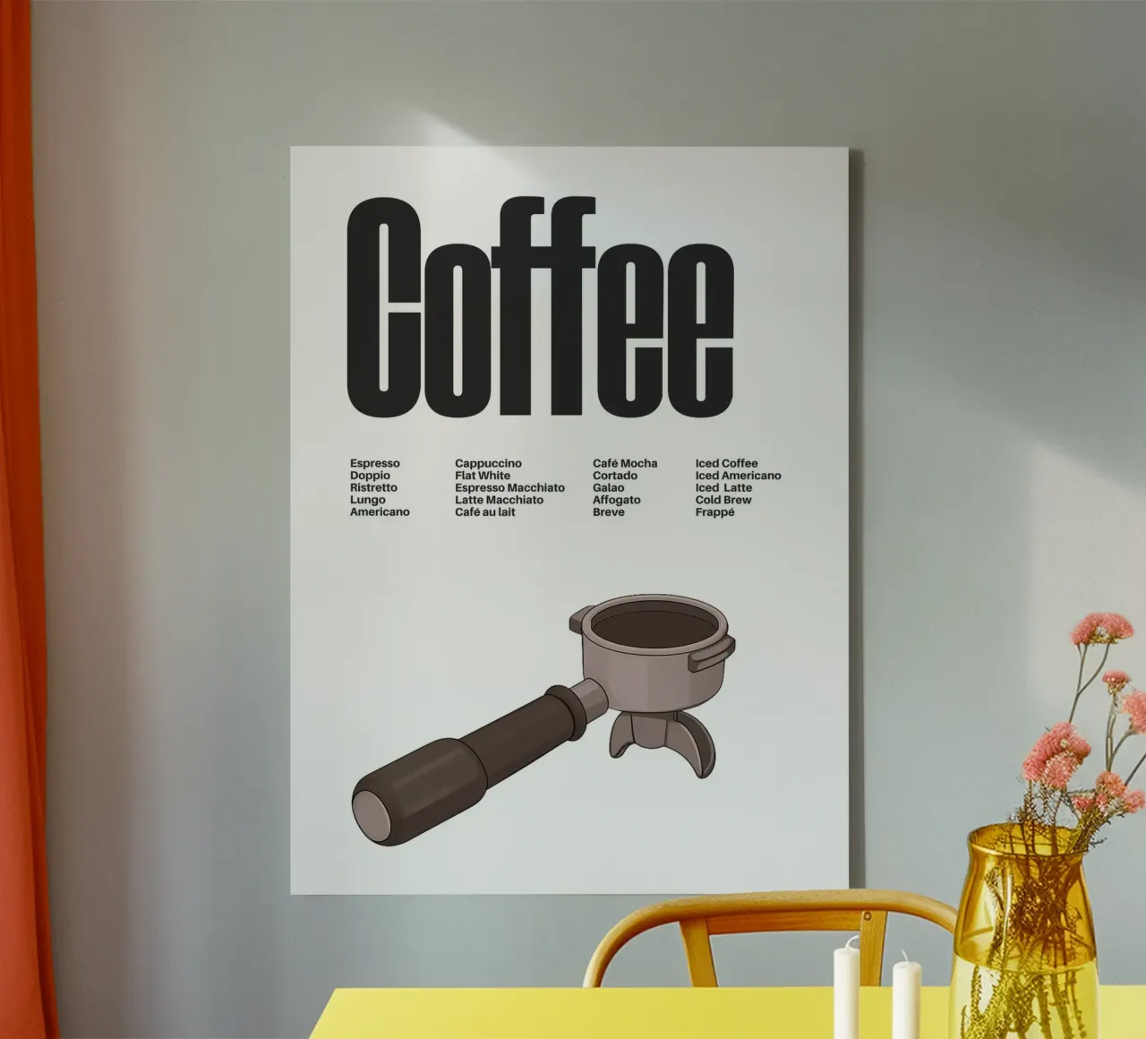 Coffee Variations II tela con Cornice a cassetta da Diesdas Ananas Design