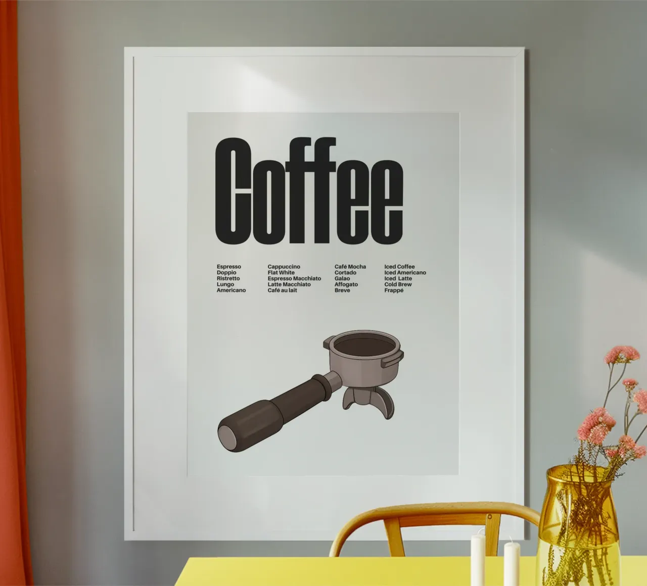 Coffee Variations II poster con telaio in plastica da Diesdas Ananas Design