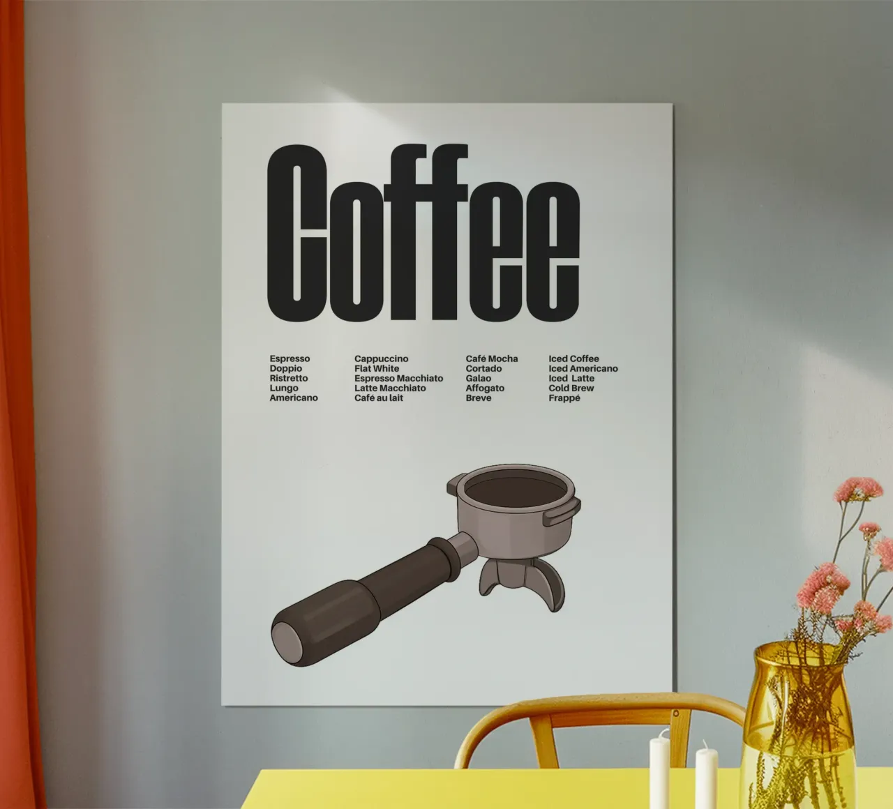 Coffee Variations II poster con telaio in plastica da Diesdas Ananas Design