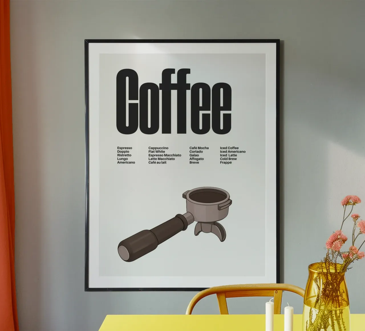 Coffee Variations II poster con telaio in plastica da Diesdas Ananas Design