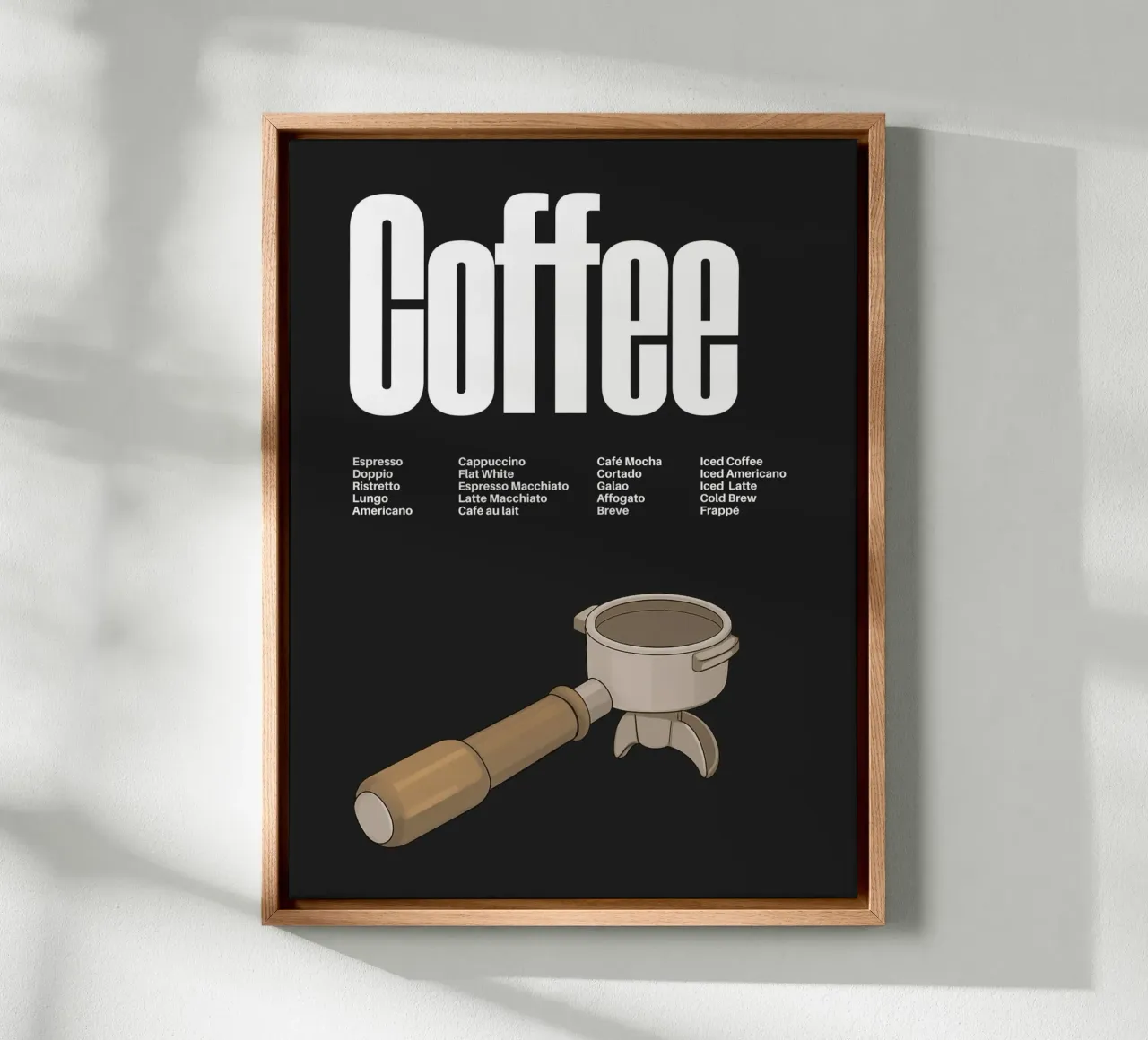 Coffee Variations III canvas met Baklijst van Diesdas Ananas Design