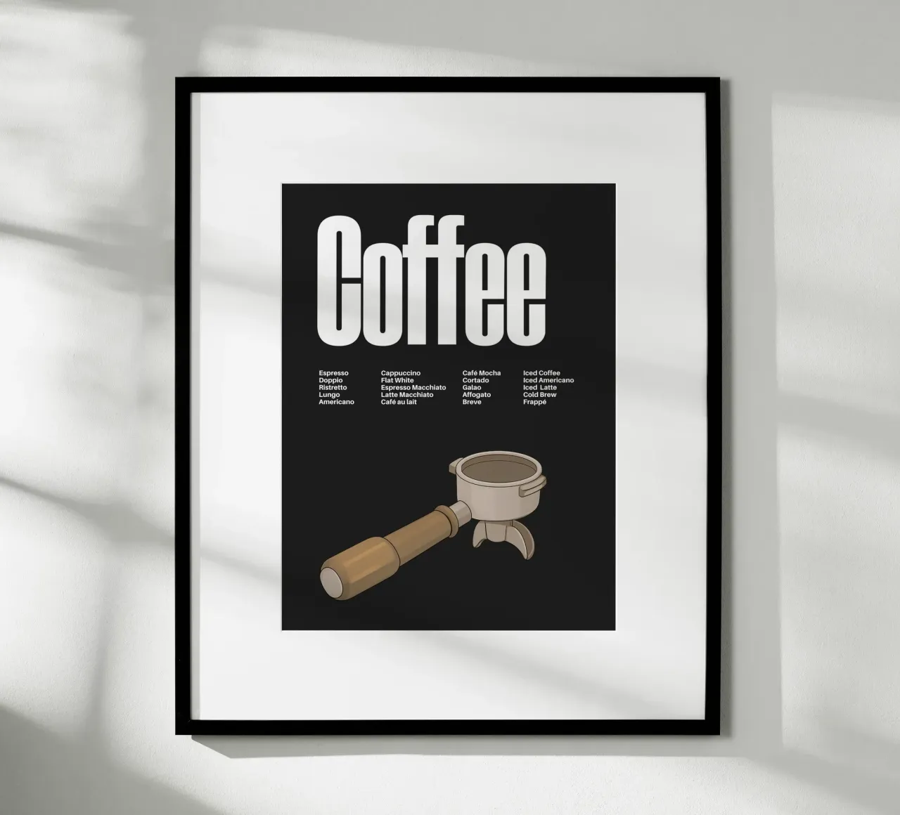 Coffee Variations III poster con telaio in plastica da Diesdas Ananas Design
