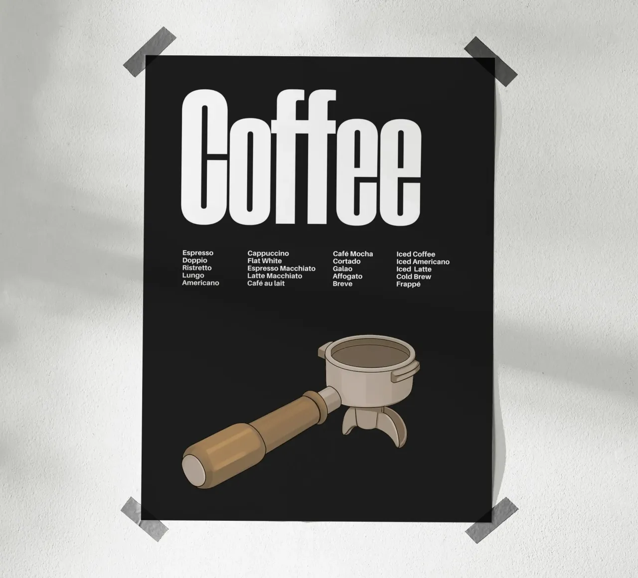Coffee Variations III poster con telaio in plastica da Diesdas Ananas Design