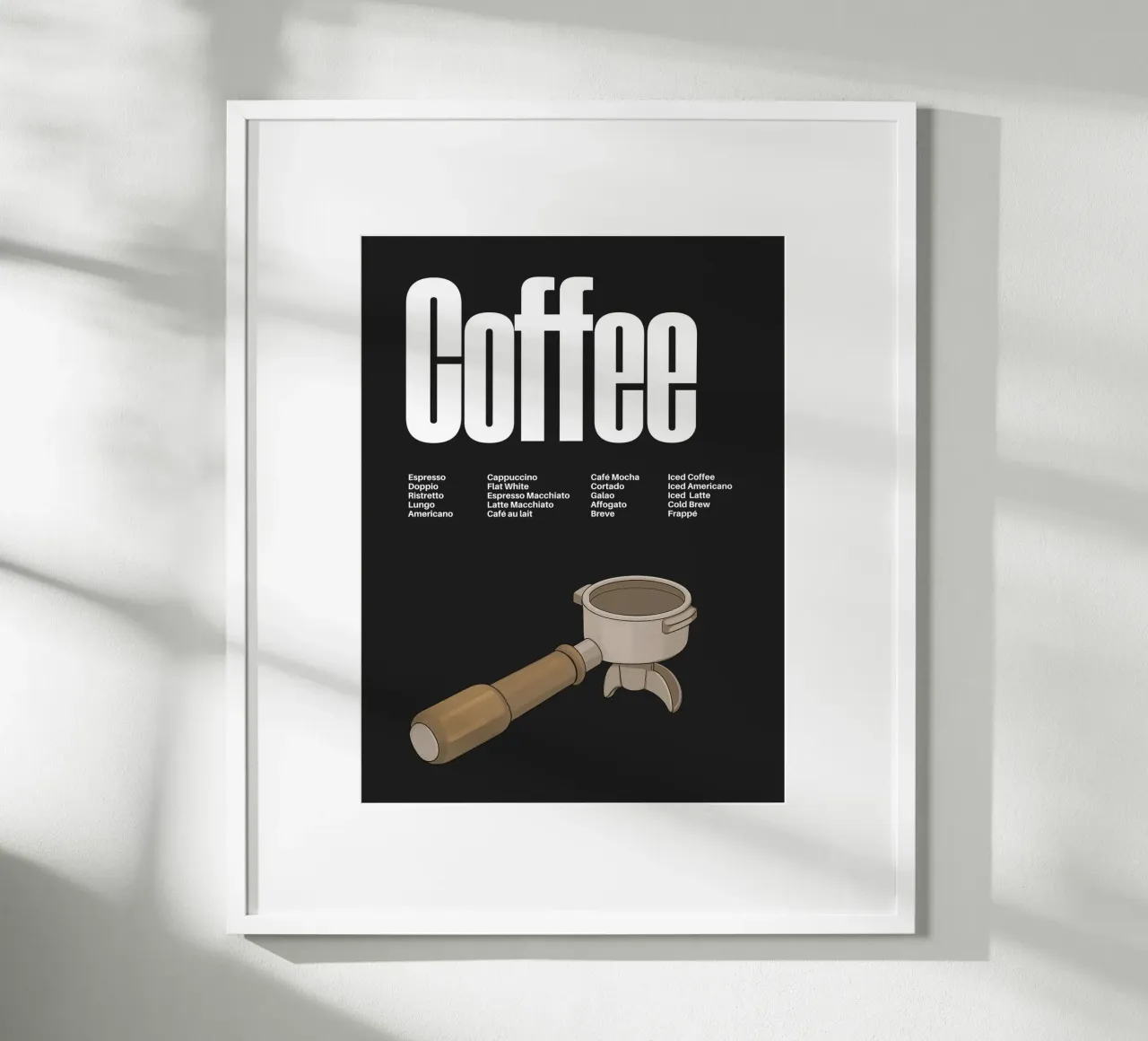 Coffee Variations III poster con telaio in plastica da Diesdas Ananas Design