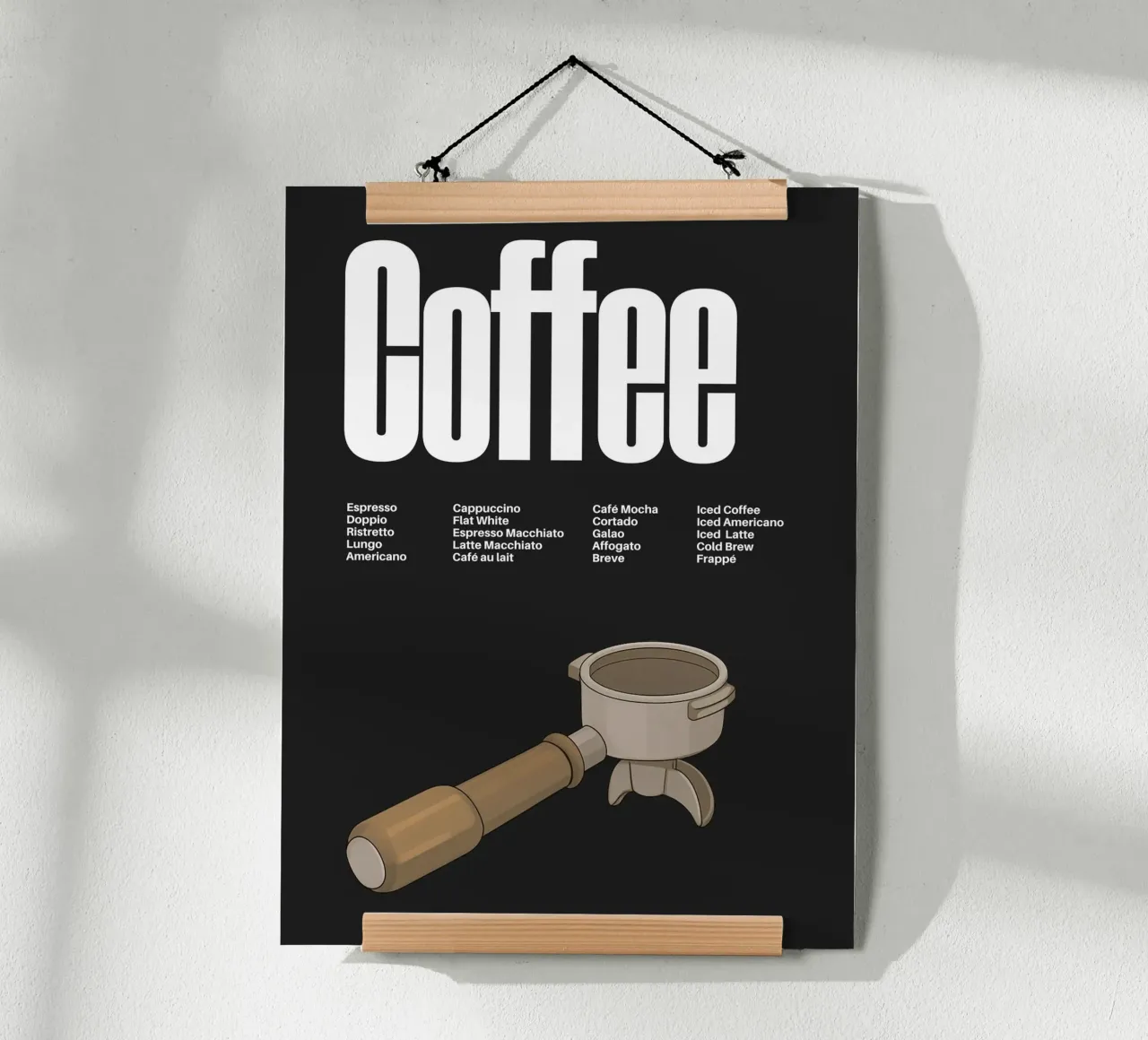 Coffee Variations III poster con telaio in plastica da Diesdas Ananas Design