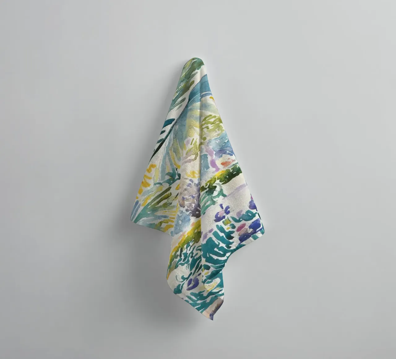 palm trees chairs table garden towel by Graham Robertson