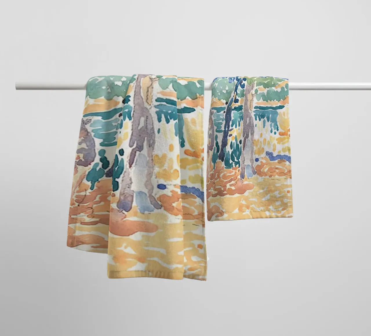 trees water towel by Graham Robertson
