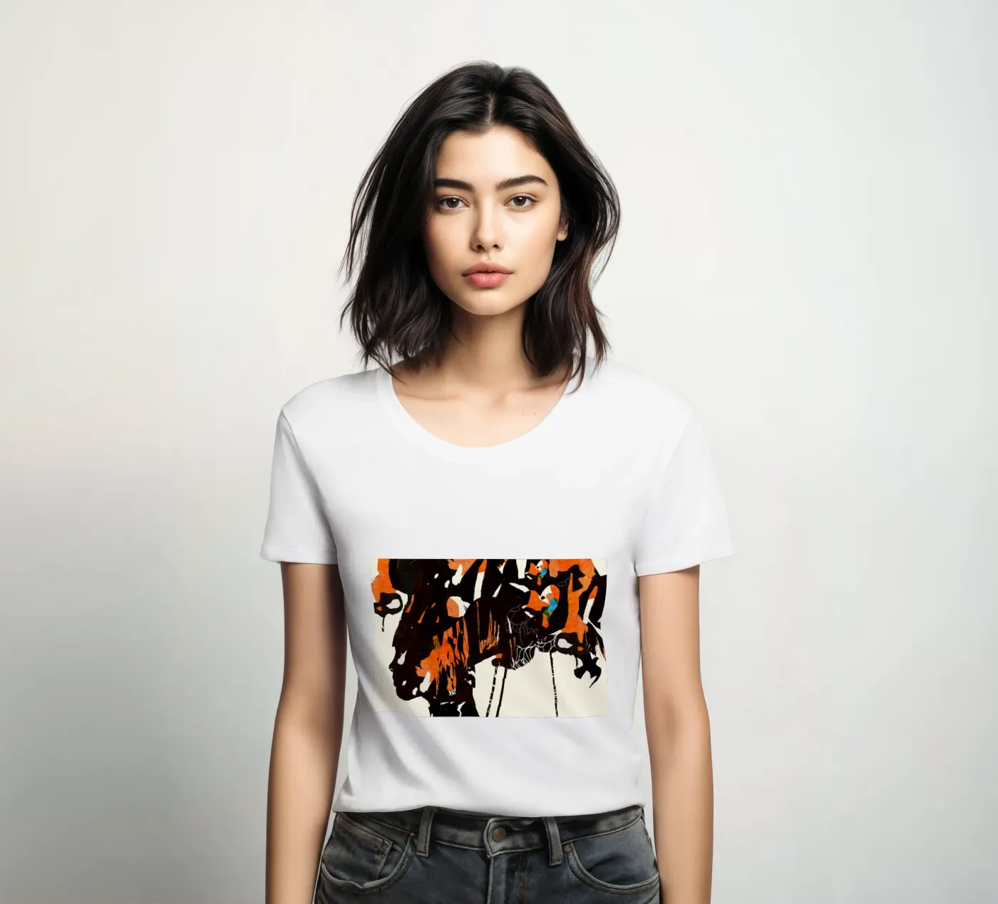 fenicottero eclissi2 t-shirt da donna da Giulio Iurissevich