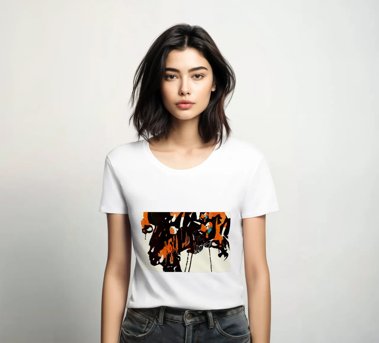 flamingo eclipse2 women's fitted t-shirt by Giulio Iurissevich