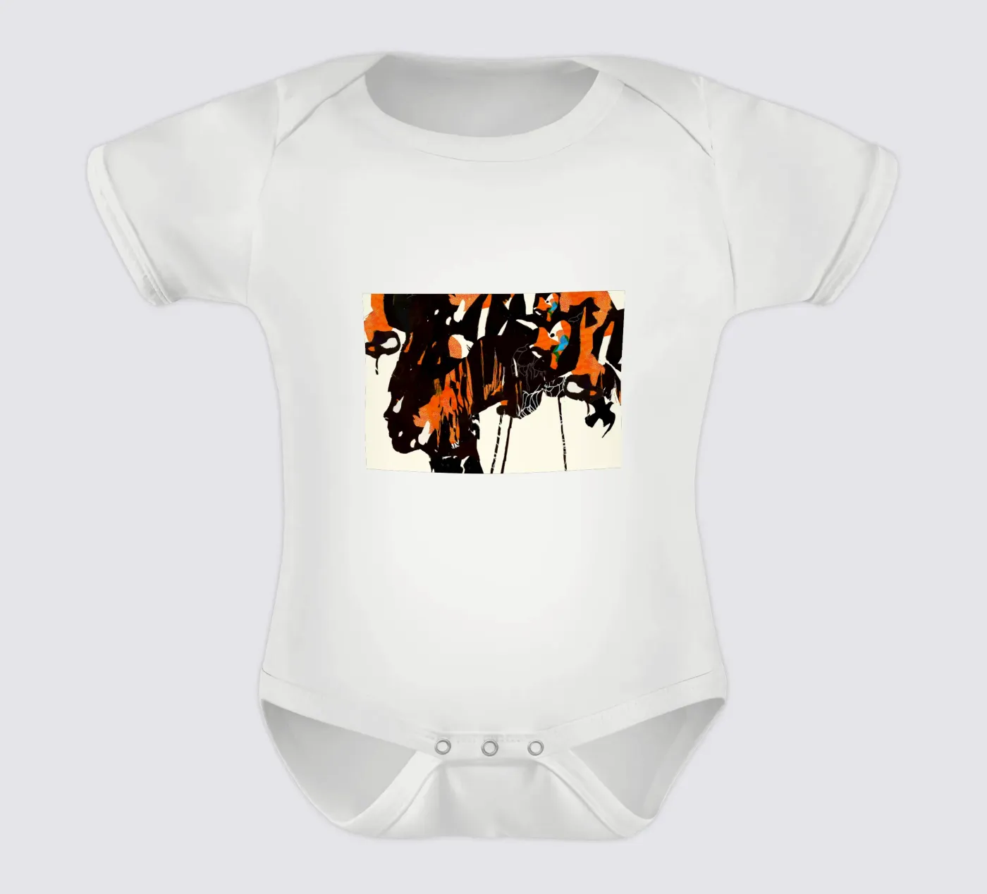 flamingo eclipse2 Kurzarm Babybody von Giulio Iurissevich
