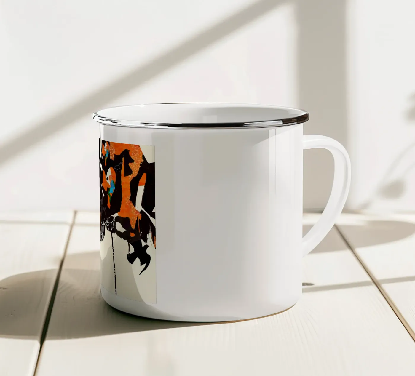flamingo eclipse2 Emaille Tasse von Giulio Iurissevich