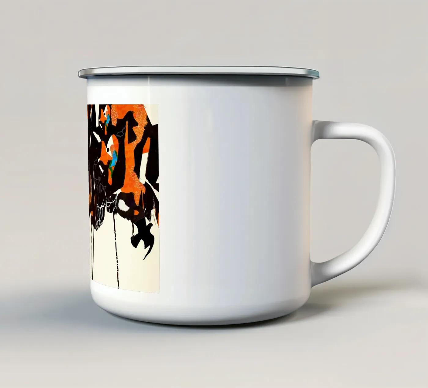 flamingo eclipse2 Emaille Tasse von Giulio Iurissevich