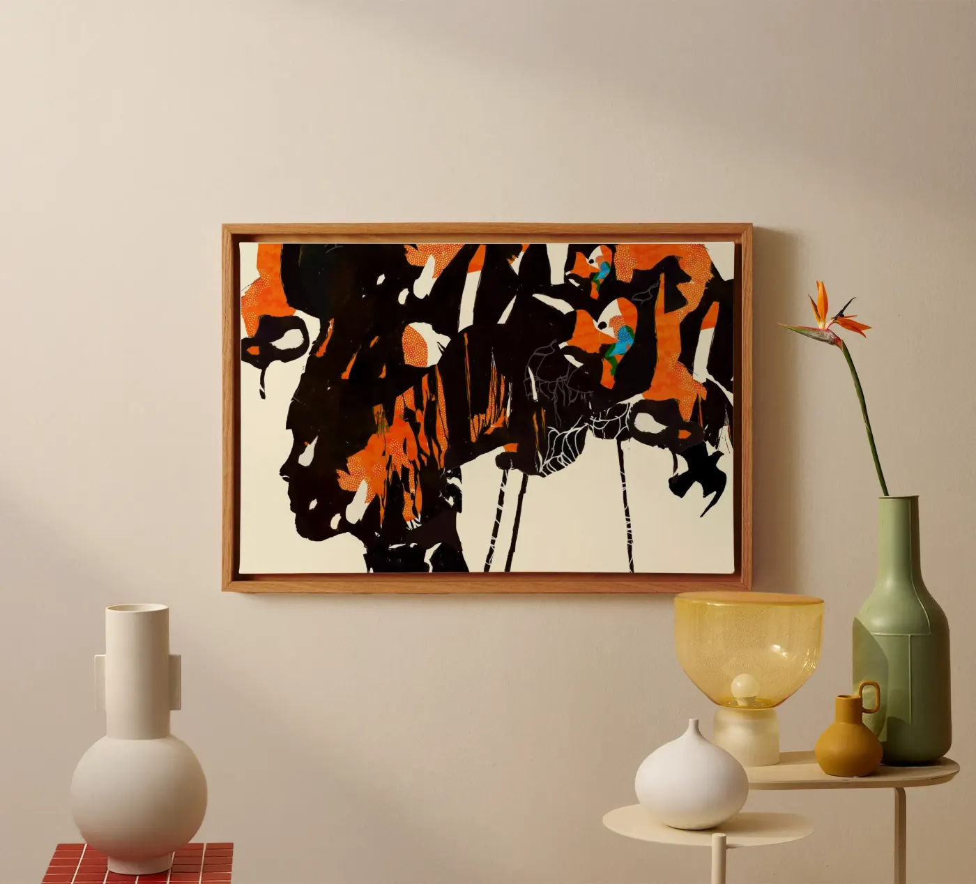 flamingo eclipse2 canvas van Giulio Iurissevich