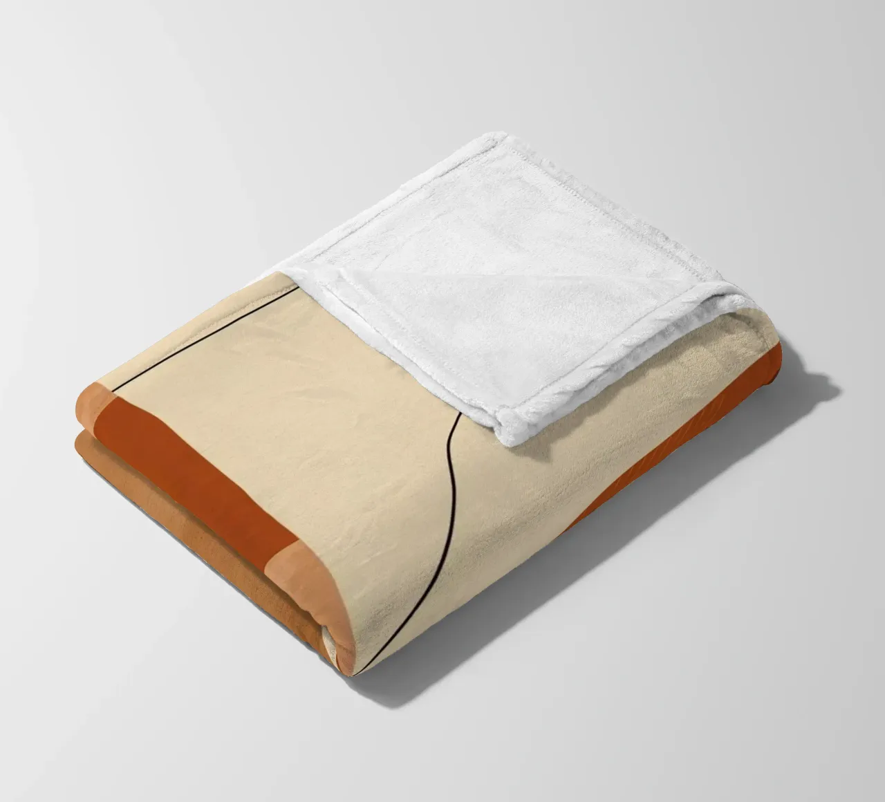 Geometric Abstract with Triangles Circles and Lines in Beige fleece blanket by DesignDoodle